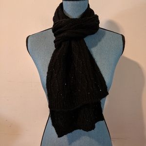 NWOT DKNY Sequin Knit Scarf Black